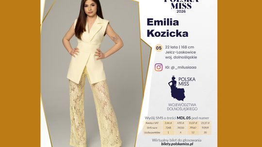 Głosujcie na 22-latkę Emilię Kozicką z Jelcza-Laskowic, kandydatkę na miss województwa dolnośląskiego