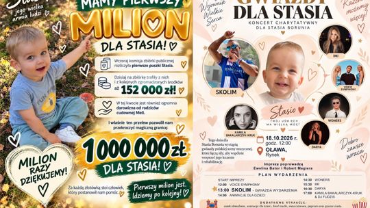Jest pierwszy milion. Rodzice Stasia idą po kolejny