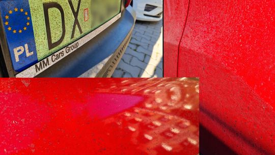 Tak wyglądało auto po przejeździe trasą z Jelcza-Laskowic do Oławy!