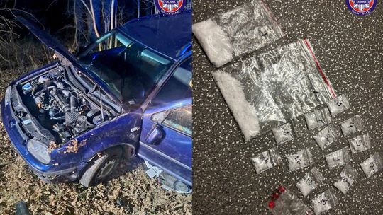 Ucieczka przed policją zakończyła się w przydrożnym rowie