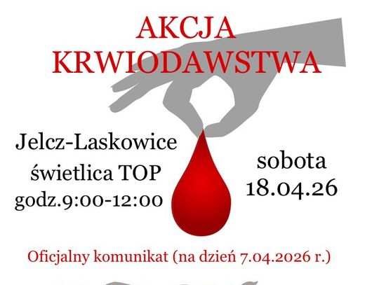 18 kwietnia oddasz krew, ale nie każdą