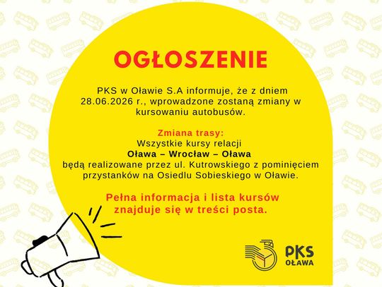 Będą zmiany w kursowaniu autobusów