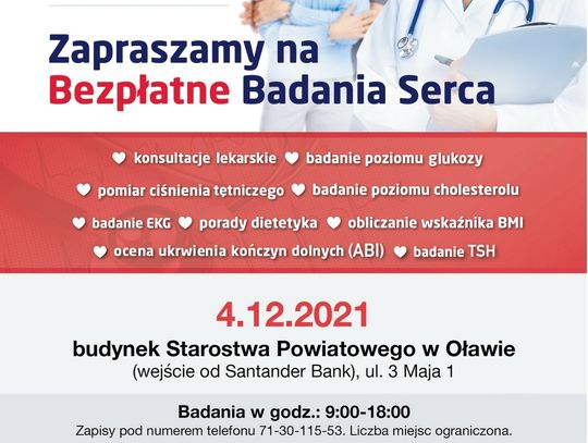 Bezpłatne badania dla 100 mieszkańców