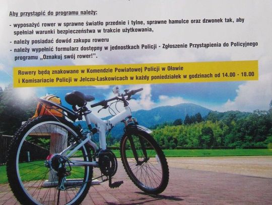 Bezpłatne znakowanie rowerów