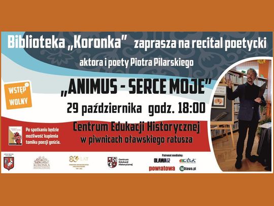 Biblioteka „Koronka” zaprasza na recital poetycki aktora i poety Piotra Pilarskiego