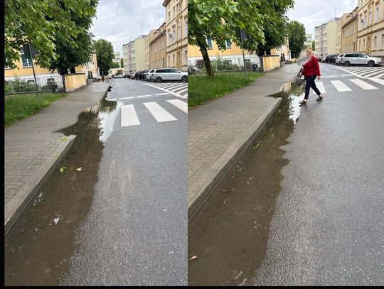 Były radny nie odpuszcza, bo przejście jest, ale... suchą nogą przejść się nie da