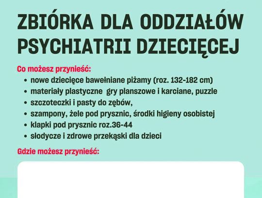  Chcą pomóc oddziałom psychiatrii dziecięcej