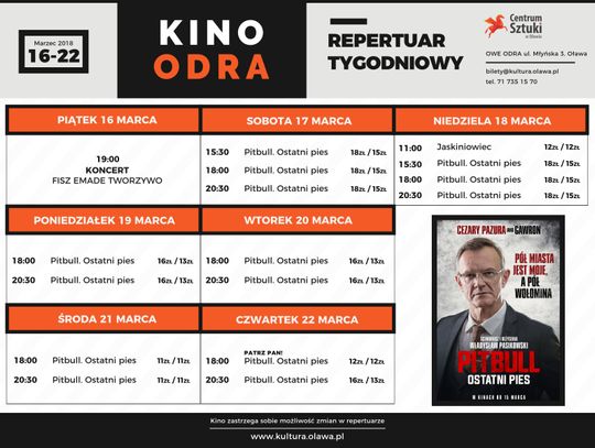 Co w kinie &quot;Odra&quot;? Repertuar do 22 marca