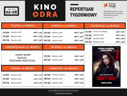 Co w kinie &quot;Odra&quot;? Repertuar do 8 marca