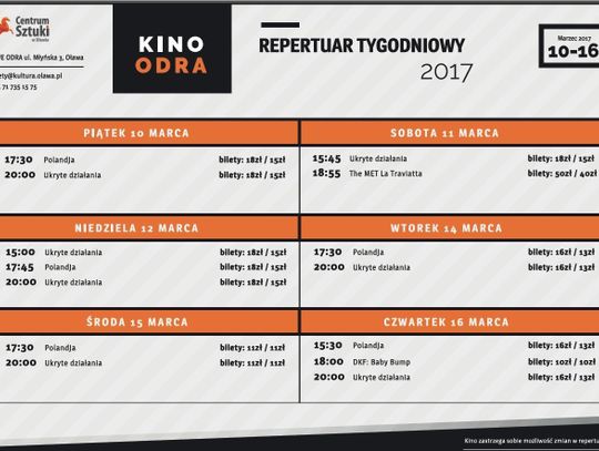 Co w kinie Odra? Repertuar od 10 marca