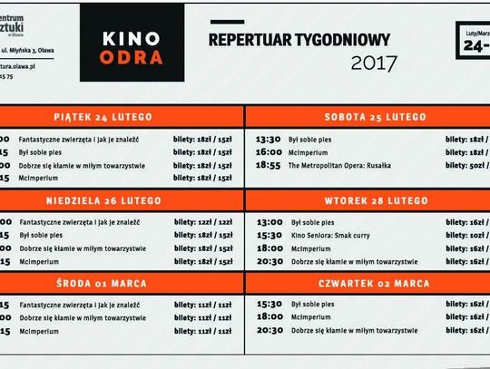 Co w kinie &quot;Odra&quot;? Repertuar od 25 lutego