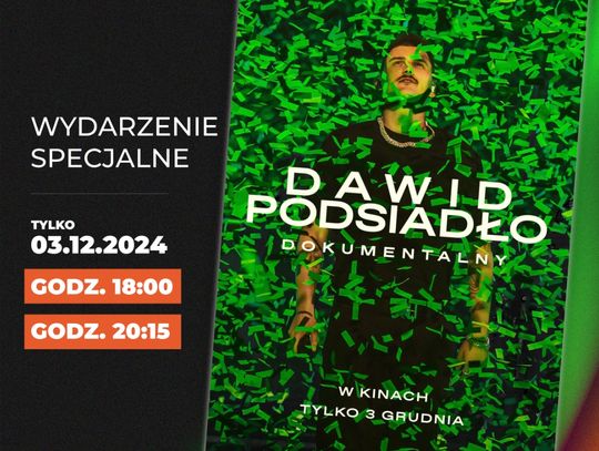 Dawid Podsiadło w Oławie. Na ekranie Kina Odra