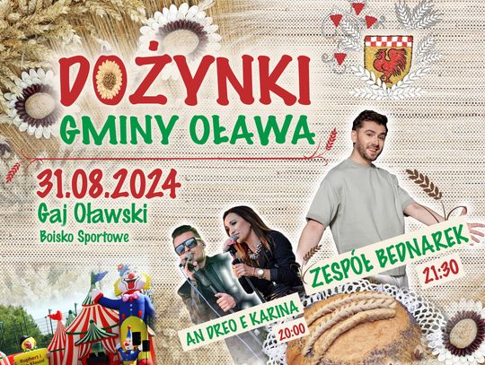 Dożynki w gminie Oława. Będzie wiele atrakcji