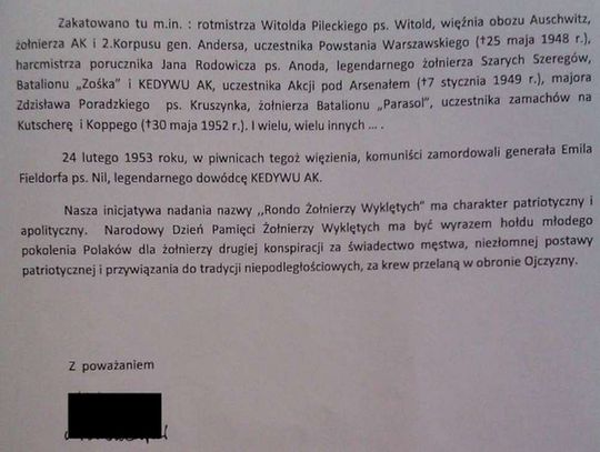 Drugi wniosek w sprawie ronda