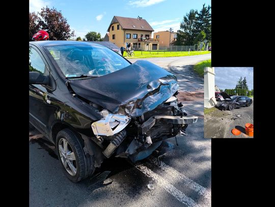 Dwa auta zderzyły się na skrzyżowaniu Dwa auta zderzyły się na skrzyżowaniu