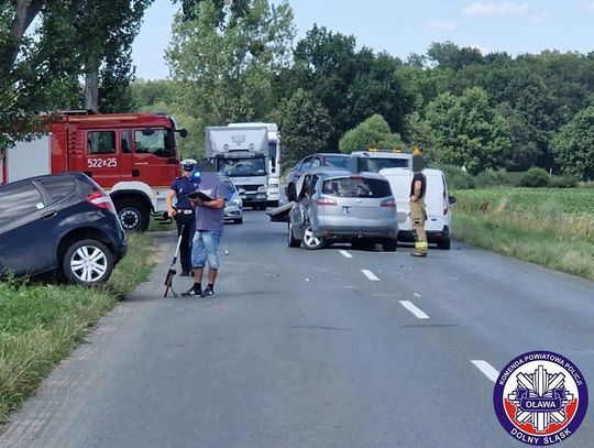 Dwa wypadki na drodze z J-L do Oławy