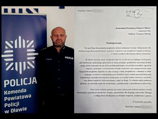 Dziękują dzielnicowemu. Czasem wystarczy porozmawiać...