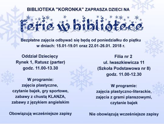 Ferie w bibliotece. Bezpłatne zajęcia