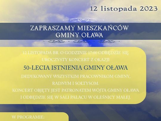 Gmina Oława ma już 50 lat. Czas na galę i świętowanie