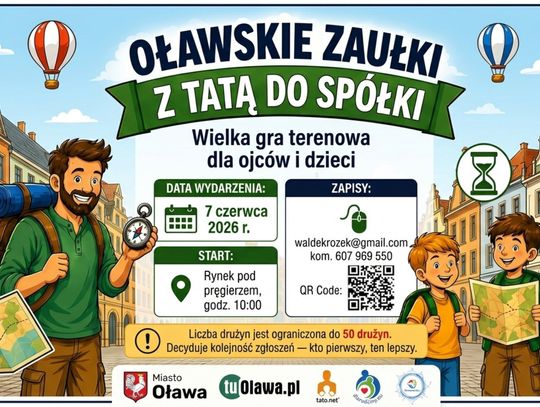 Gra miejska w Oławie już w niedzielę. Są jeszcze wolne miejsca!