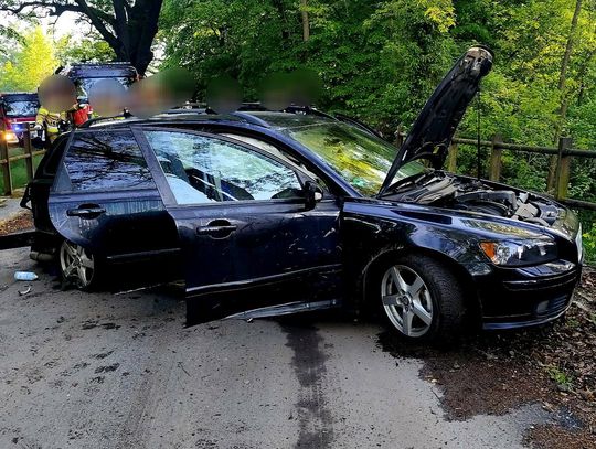 Jachał za szybko. Zatrzymał się na barierze mostowej Wypadek Jelcz-Laskowice