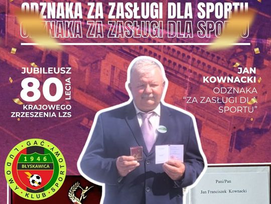Jan Kownacki zasłużony dla sportu