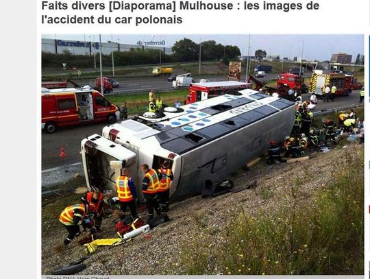 Jedna osoba z Oławy w pechowym autokarze