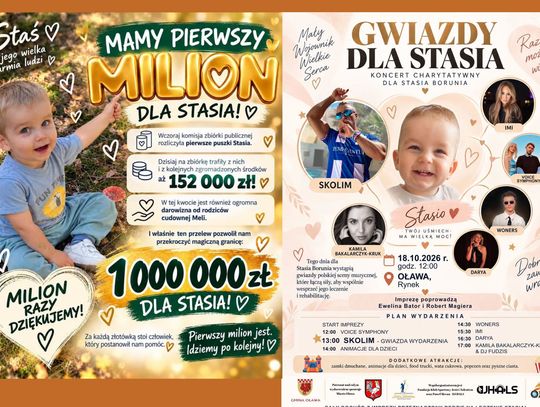 Jest pierwszy milion. Rodzice Stasia idą po kolejny