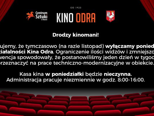 Kino Odra bez poniedziałków