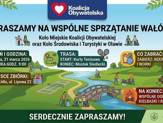 KO zaprasza na wspólne sprzątanie Oławy