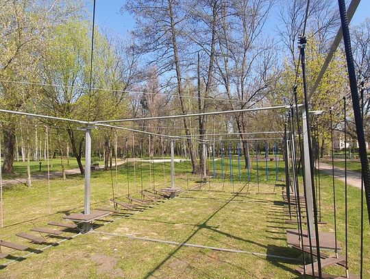 Linowa rozrywka w parku