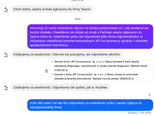 LIST: - Nie działa, bo pracownicy UM zgłaszają awarie nie do tej firmy