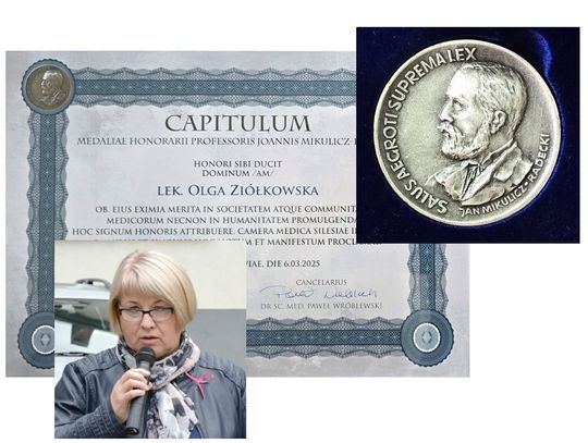 Medal dla pani Doktor Ziółkowskiej