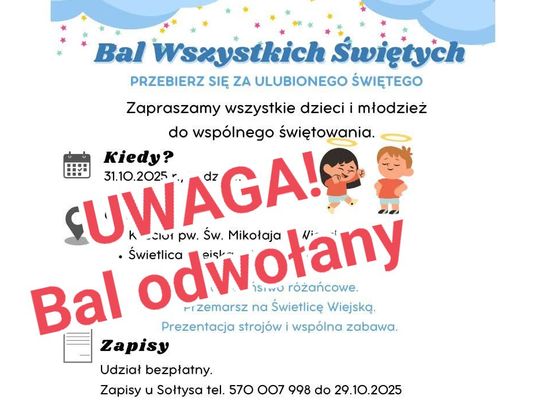 Miał być Bal Świętych, ale... nie ma ani jednego chętnego
