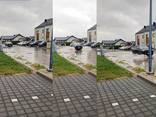 Na Poziomkowej po deszczu przydają się pontony