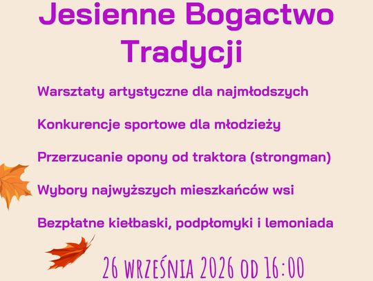 Nadchodzi coś wyjątkowego! Jesienne Bogactwo Tradycji w Bystrzycy