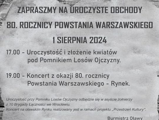 Obchody rocznicy Powstania Warszawskiego