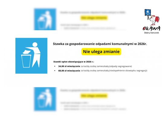 Od nowego roku mieszkańcy Oławy płacą tyle samo