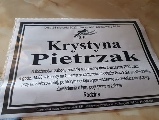 Odeszła Krystyna Pietrzak