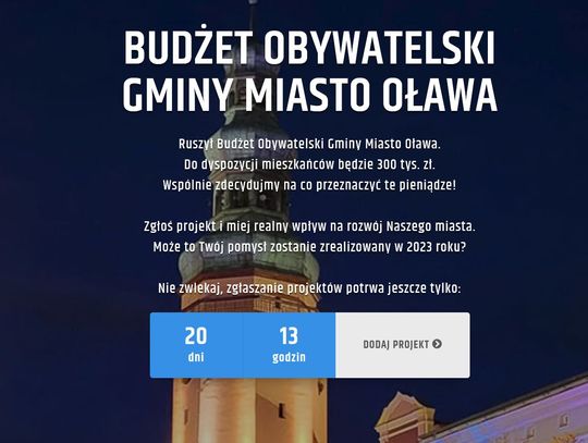 Oława. 300 tys. złotych do dyspozycji! Możesz zgłosić pomysł!