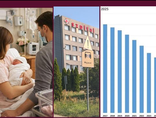 Szpital powiatowy w Oławie. Młodzi rodzice z noworodkiem