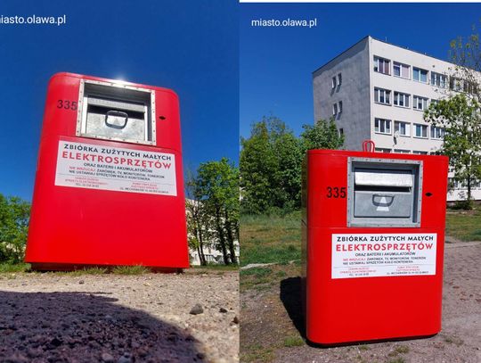 OŁAWA Nowe czerwone pojemniki