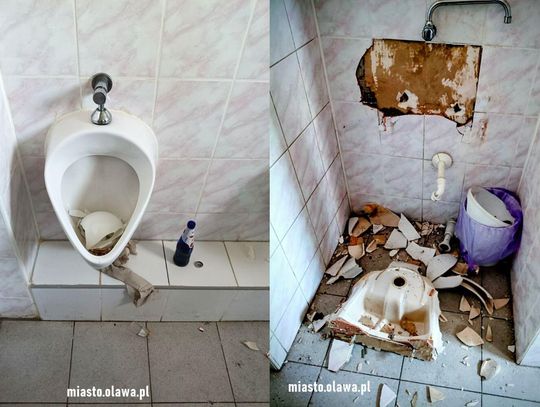 Oława. Toaleta w centrum miasta zdewastowana