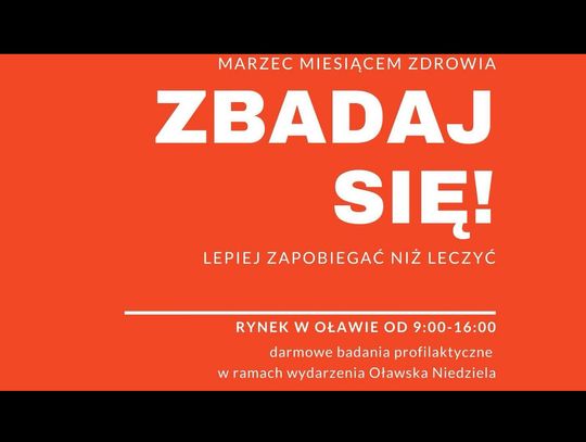 Oławska Niedziela zachęca: - Zbadaj się!