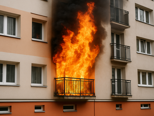 Płonął balkon. Policja ewakuowała seniorkę i ugasiła pożar