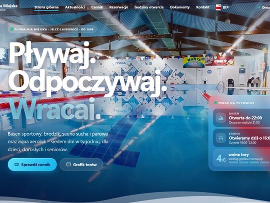 Pływalnia w Jelczu-Laskowicach z nową stroną