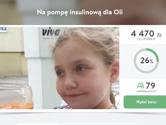 Pompa insulinowa to marzenie Oli. Pomożesz je spełnić? Potrzeba 17 tys. złotych