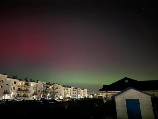 Przepiękna zorza nad Oławą