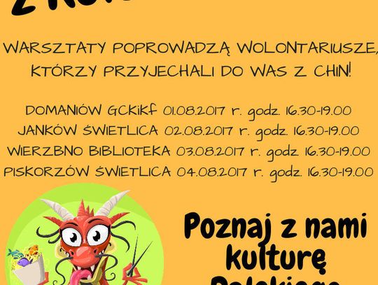 Przyjechali z Chin, poprowadzą warsztaty