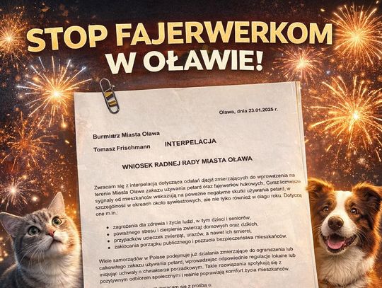 Radna chce w Oławie zakazu używania petard i fajerwerków hukowych